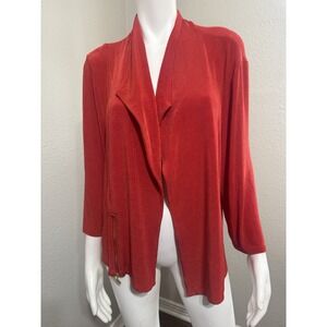 Chicos 4 Travelers Red Blazer Xxl Plus Classic Stretch Business Formal